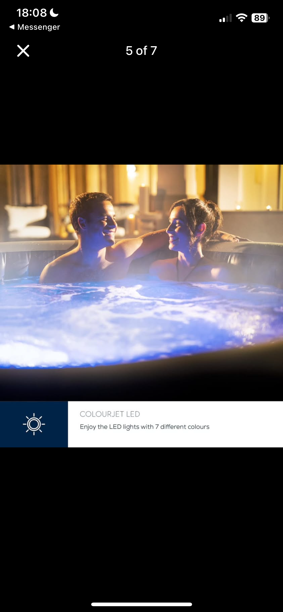 Lay-Z-Spa Santorini Pro Built in LED Light, 10 HydroJet System, Integrated Seats
