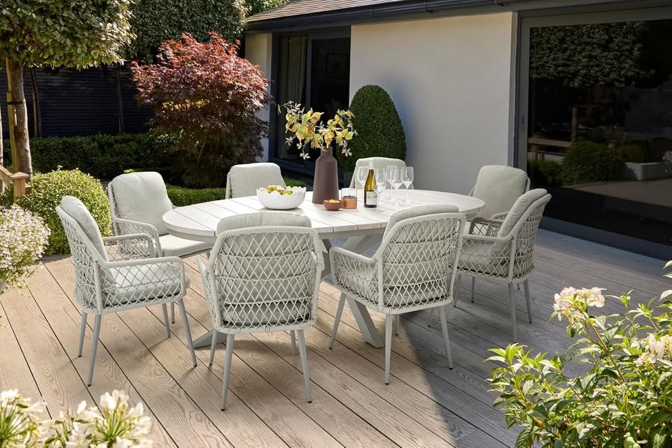 Toulon 8-Seat Dining Set- Garden Furniture, Outdoor Dining, Oval Table with 8 Chairs