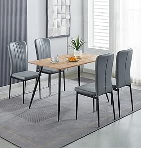 Grey small set dining table 4 chairs