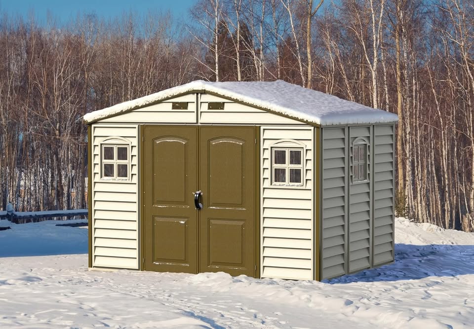 Duramax WoodSide 10 x 8 (8.02 m2) Plastic Garden Shed with 3 Fixed Windows & Metal